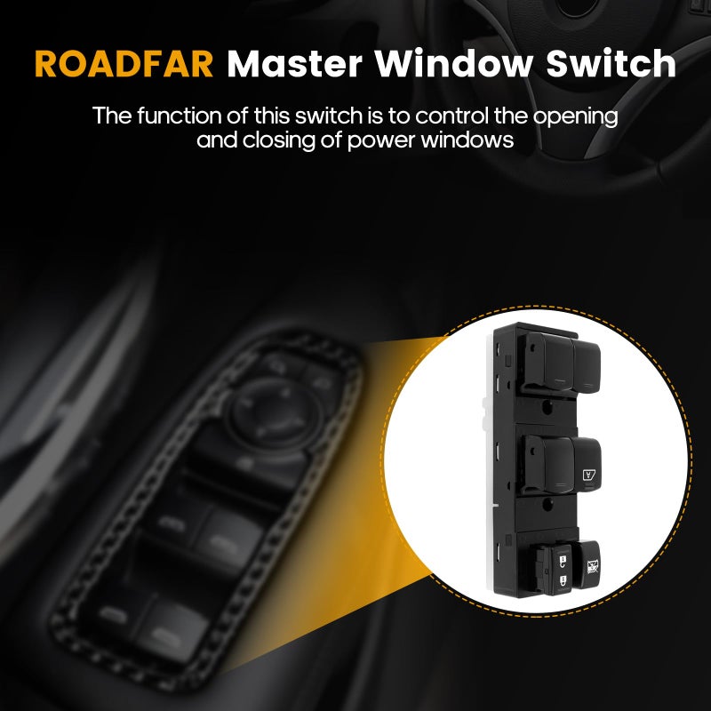 ROADFAR Window Switch Power Window Switch Driver Side fits for Nissan Cube 2009-2014 25401-1FC0A,254011FC0A, 254011FC1A - Image 2